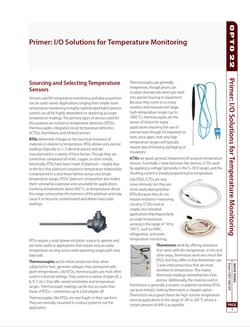 Primer: I/O Solutions for Temperature Monitoring Primer: I/O Solutions for Temperature Monitoring